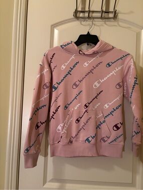 Champion Dusty Pink Logo Pullover Hoodie